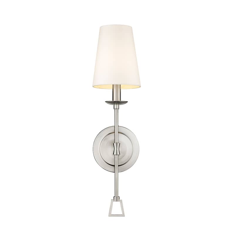 Dimmable Rustic One 1-Light Wall Sconce with Shade in Nickel