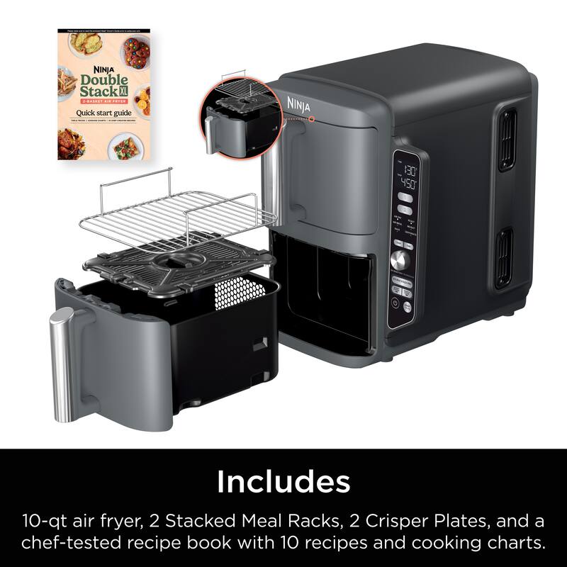 Ninja DoubleStack XL 10 QT, 6-in-1, 2-Basket Air Fryer