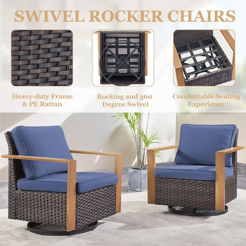 Gymojoy Patio Swivel Glider Chairs Set of 4