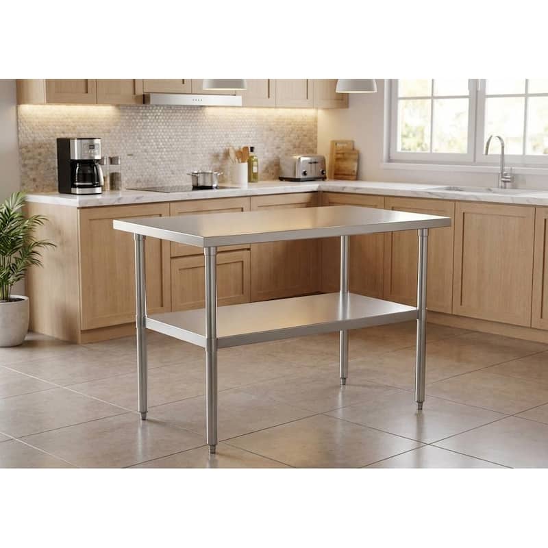 Heavy Duty Stainless Steel Work Table, with Adjustable Undershelf - 36*24"