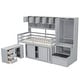 preview thumbnail 6 of 12, Gray Wooden Twin Loft Bed with Wardrobe, Desk, Shelves & Drawers