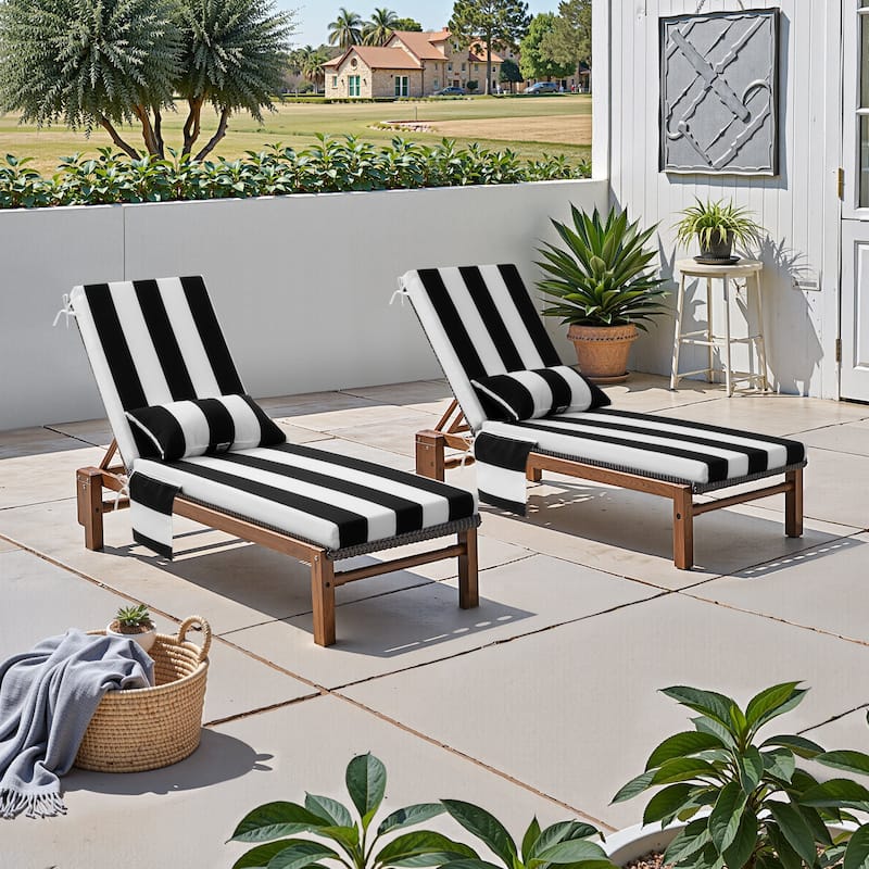 Outdoor Lounge Chair Cushions Patio Chaise Lounge Chair Seat Cushion with Pillow