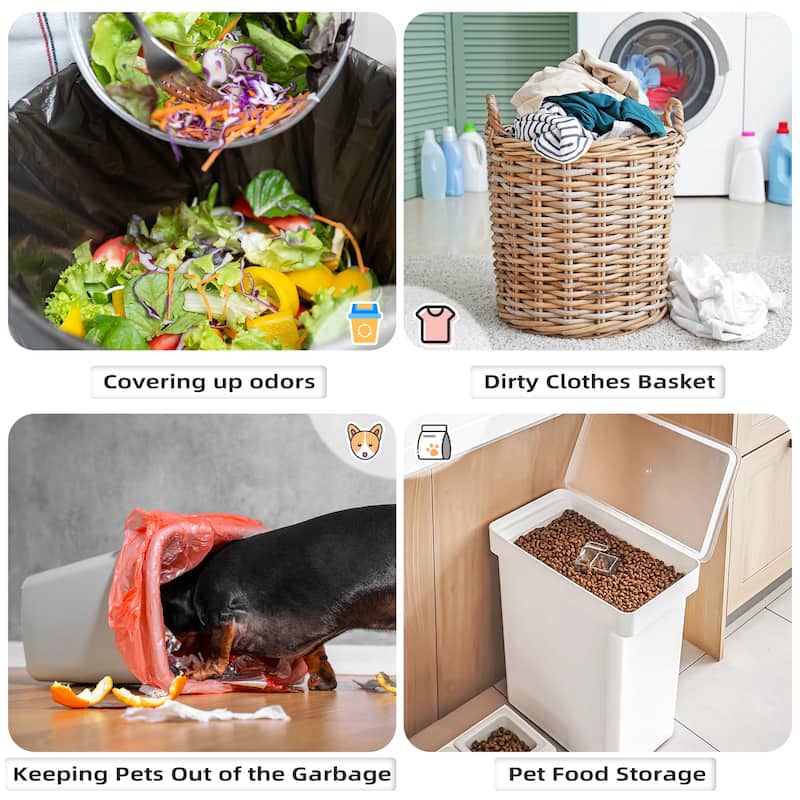 10-Gallon Double Tilt Trash Cabinet with 2 Storage Drawers - Rolling Trash Bin Cabinet with Extra Storage