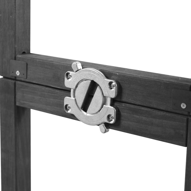 78.3 Inch Outdoor Grill Cart with Foldable Table Fir Wood Stainless Steel Top