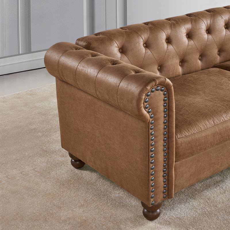 Classic Traditional Living Room Upholstered Sofa with hightech Fabric