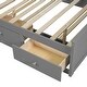 preview thumbnail 9 of 7, Wooden Full Size Pltaform Bed with Trundle, 3 Drawers, Upper Shelves
