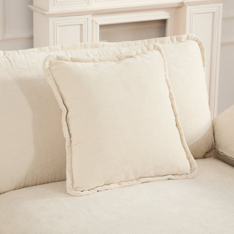 Modular Deep Seat Sectional Sofa 3 Seater Chenille Upholstered Couch