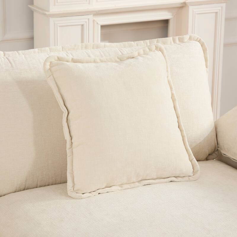 Oversized Chenille Upholstered Sofa, Modular Sectional Cloud Sofa, 2 Seater Sofa with Wider Armrest & Backrest Pillows