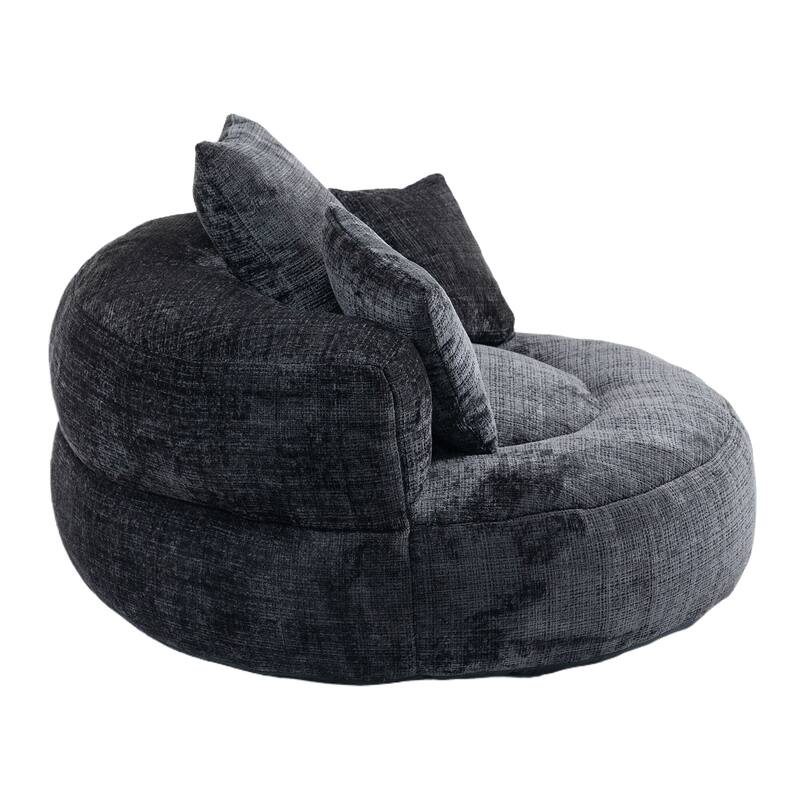 Chenille Lazy Sofa with Pillows
