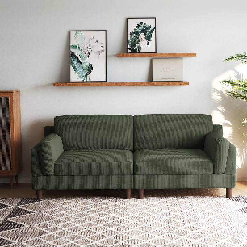 Modern 90" inch Sofa Comfy Corduroy Deep Seats Sofa