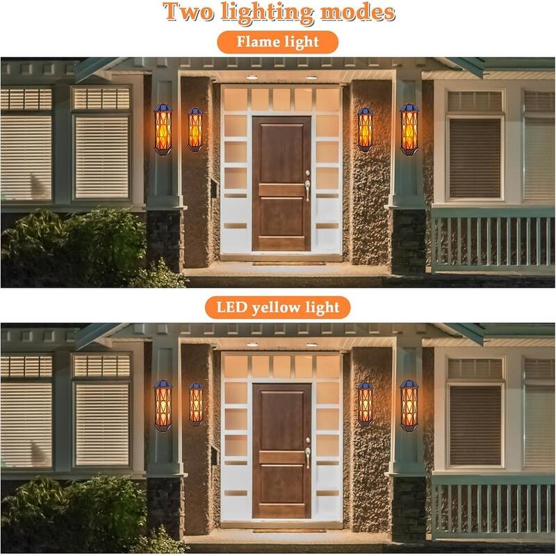 Solar Flame Lights Outdoor, Upgraded 74 LED Flickering Lights