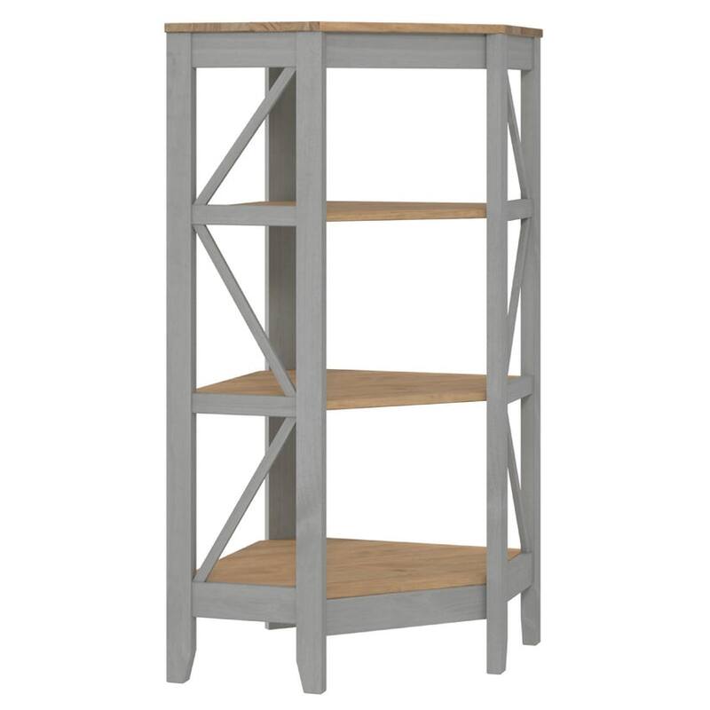 Wood Corner Bookcase 3 Shelf Corona