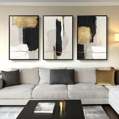 Wall Art,Modern Minimalist Gold Beige Block Pictures