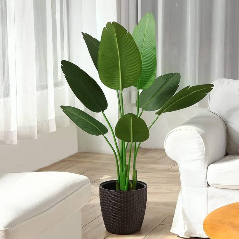 5.2ft Artificial Travellers Plants Fake Potted Silk Tree with Planter - Green - 5.2FT