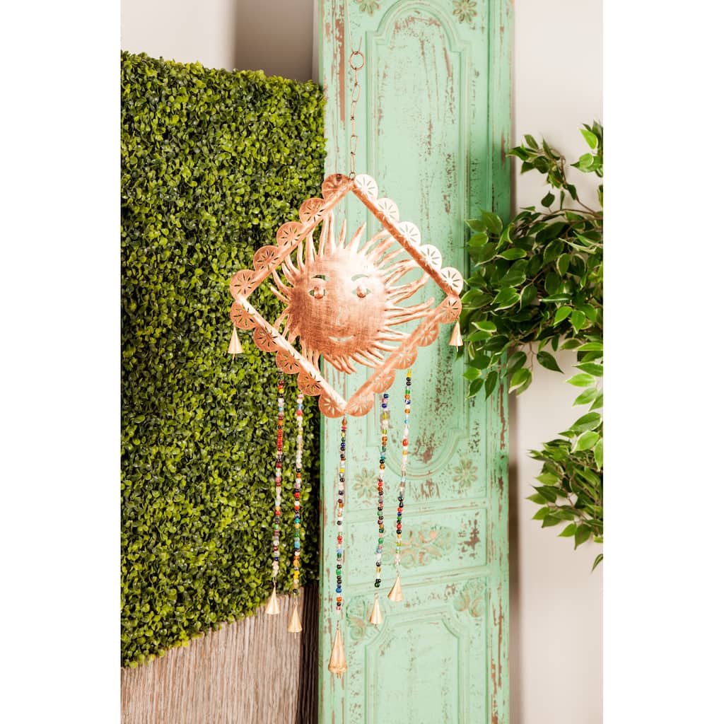 Gold Iron Eclectic Windchime 30 x 14 x 1 - 14 x 1 x 30