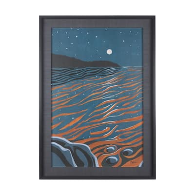 Sea Bay At Night II Framed Art Print