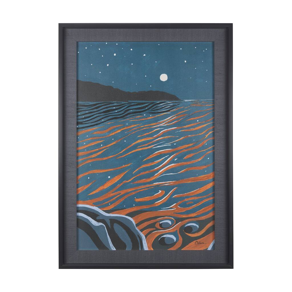 Sea Bay At Night II Framed Art Print
