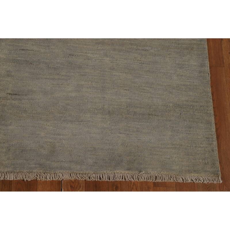 Gabbeh Modern Area Rug Handmade Green Oriental Wool Carpet - 5'7" x 8'0"