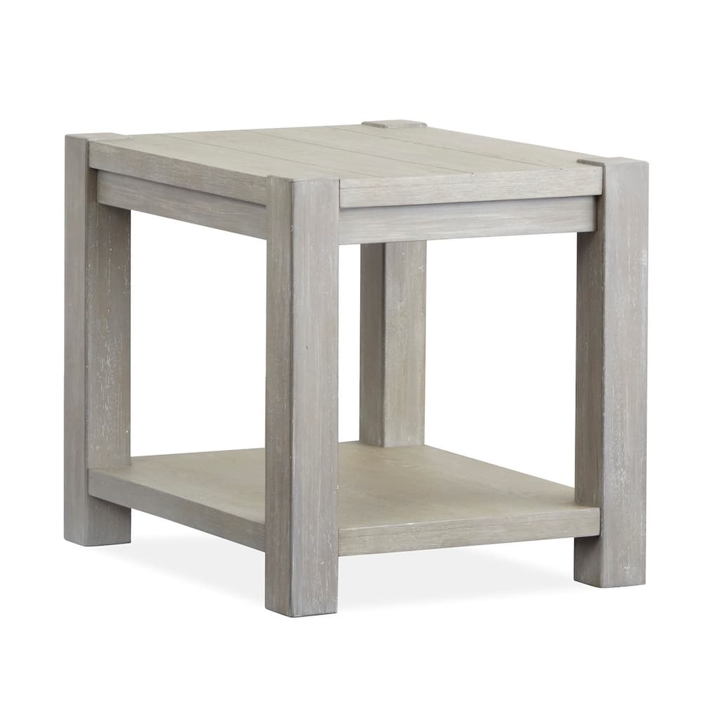Magnussen Home Burgess Calico Grey Rectangular End Table - 22''W x 27''D x 23''H