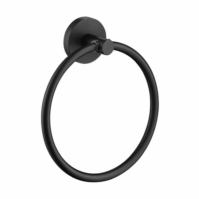 Circular Bathroom Towel Ring - N/A - Matte Black