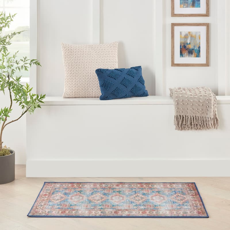 Nourison Fulton Indoor only Persian Area Rug - 1' 10" x 5' - Blue/Ivory - Runner