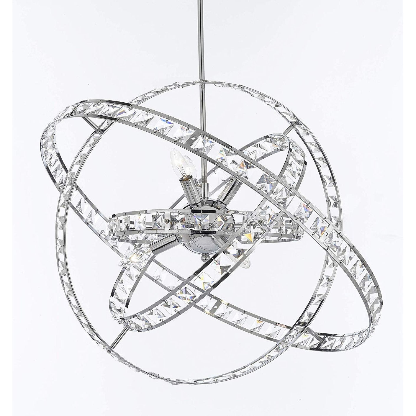 Spherical Crystal Orb Chandelier Lighting Chrome Color - Chandeliers For Bedrooms by Overstock.com