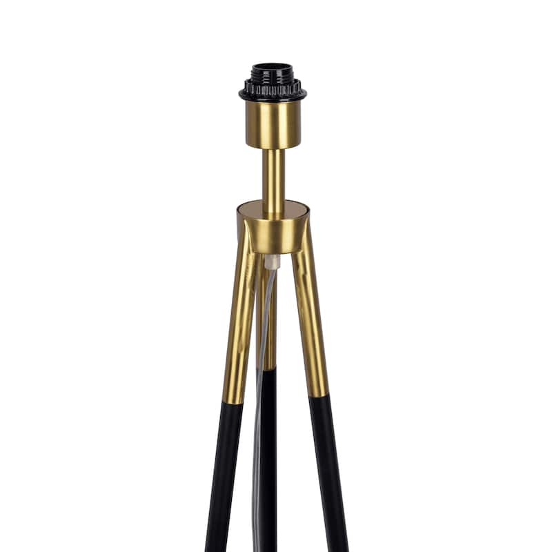 Sway Brassed Gold Floor Lamp with On/Off Switch Triple Legs White Fabric Shade