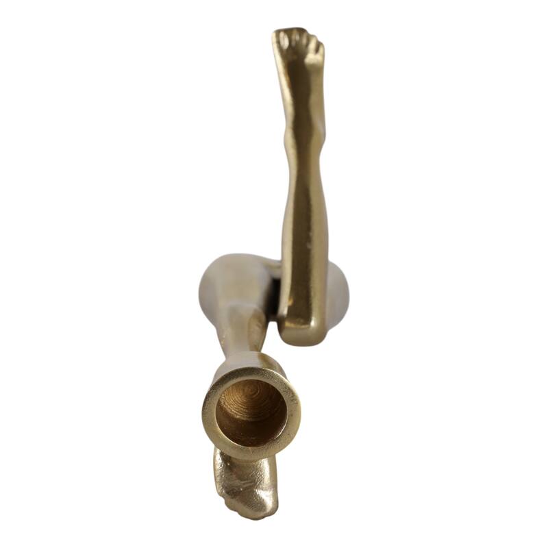 Metal Bent Legs Modern Taper Candle Holder - Gold