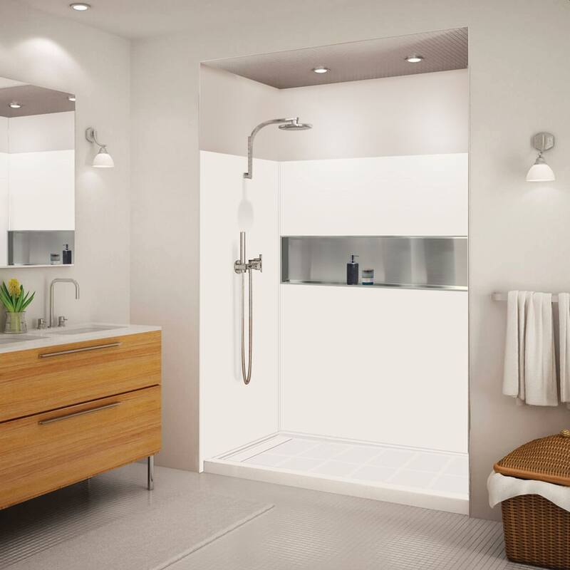 Transolid Expressions 32-in X 60-in X 72-in Glue to Wall Shower/Walls - 60" x 32" x 72" - 60" x 32" x 72" - White