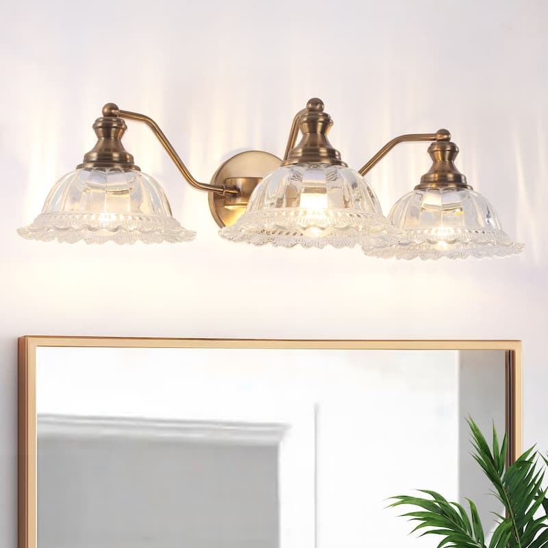 Modern Vanity Light with Crystal Glass Shade
