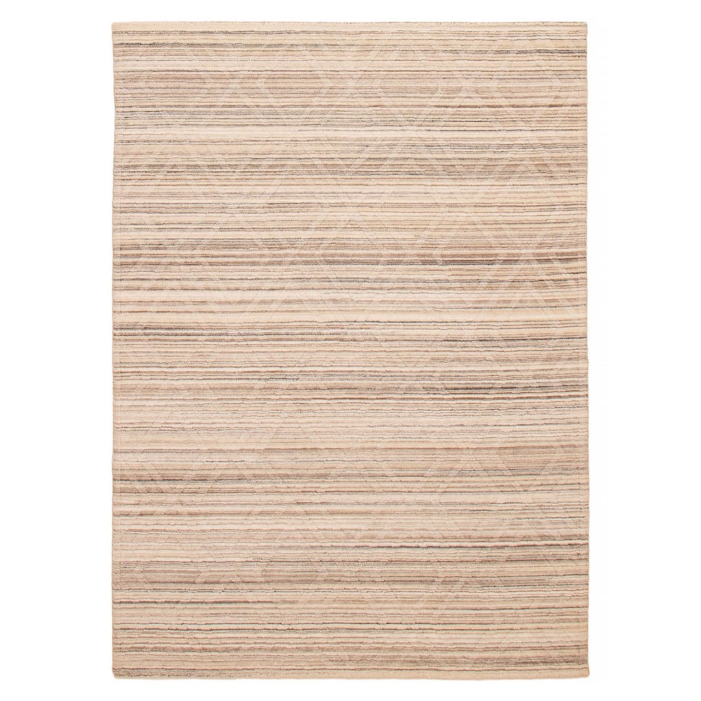 ECARPETGALLERY Hand Loomed Kashkuli Gabbeh Ivory Wool Rug - 5'7 x 7'9