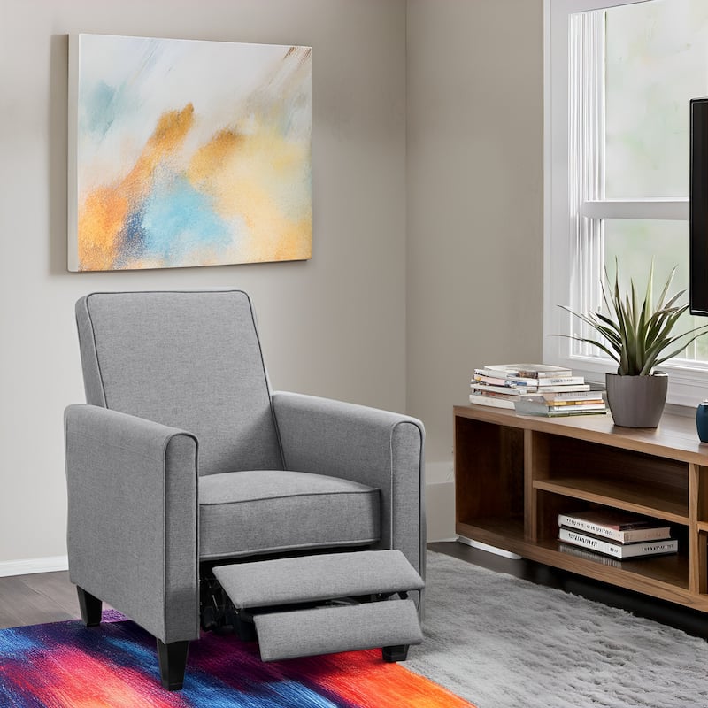 Pushback Recliner Home Theater Chair - Compact Reclining Chair with Armrest and Adjustable Footrest, Ideal for Small Spaces