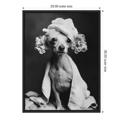 Spa Day Pooch by Niky Rahner Framed Canvas Wall Art