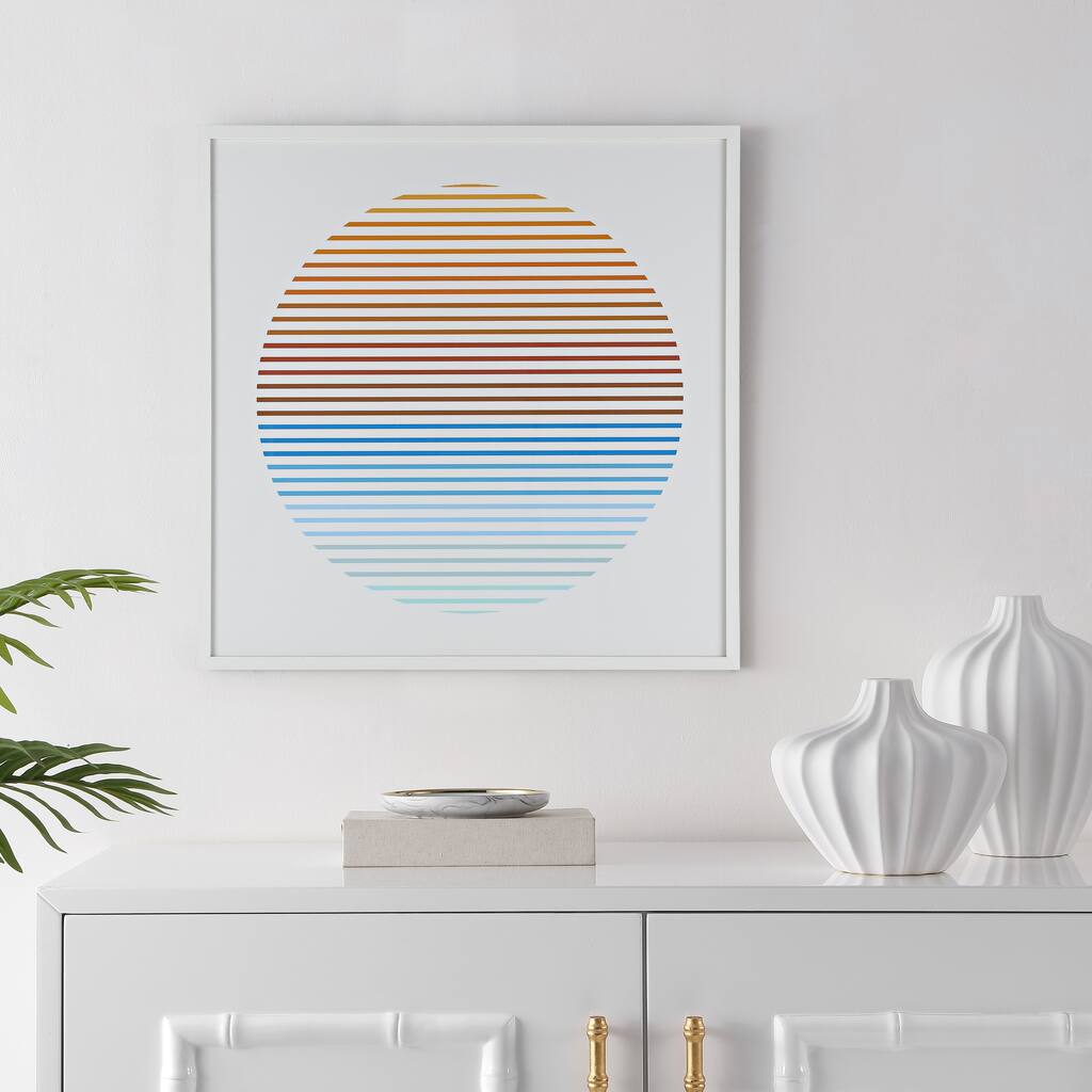 SAFAVIEH Zoritza Oceanside Sunrise 24-inch Square Framed Wall Art