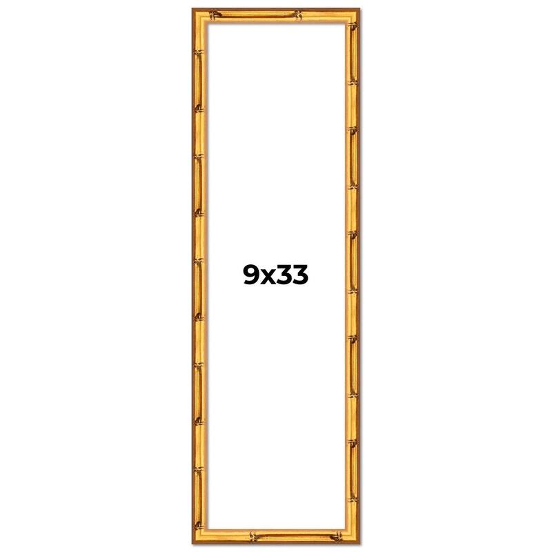 9x33 Frame Gold Bamboo Picture Frame Modern Photo Frame Includes UV Acrylic Shatter Guard Front Acid Free Foam Backing Board