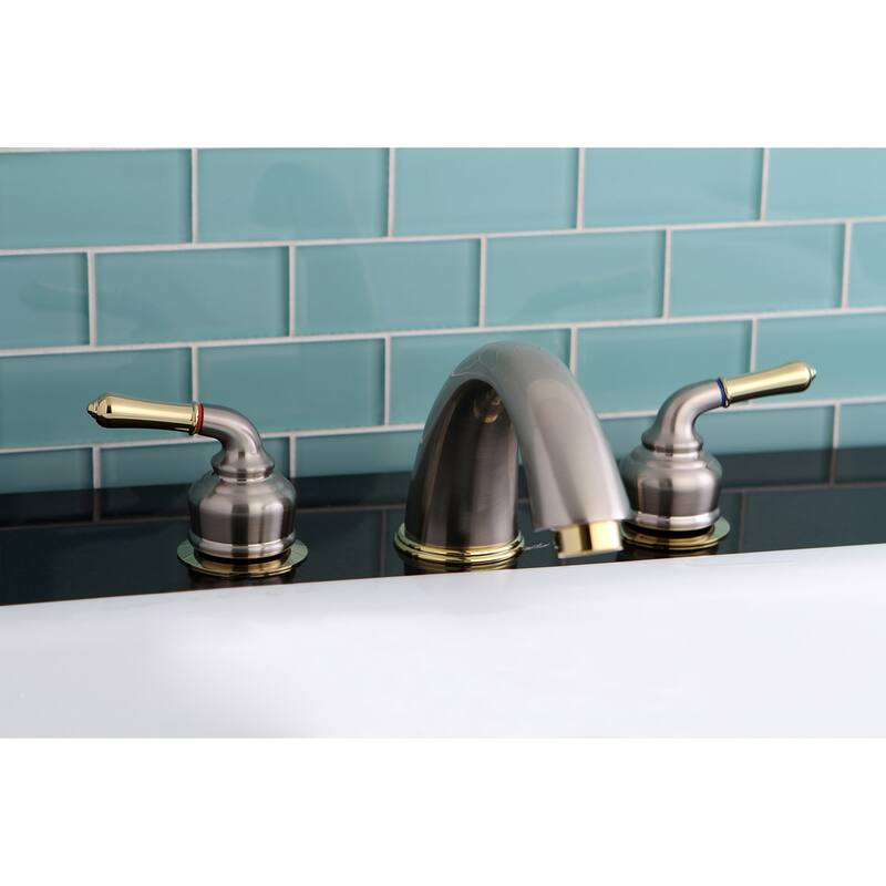 Magellan 3-Hole Deck Mount Roman Tub Faucet in Brushed Nickel/Polished Brass