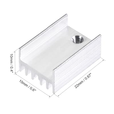 22x15x10mm Aluminum Heatsink for Transistor or Voltage Regulator TO-220 20pcs - Silver Tone