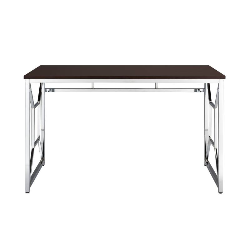 Modern Home Office Desk with Polished Chrome Frame, Durable Anti-Scratch Surface, and Stylish Design