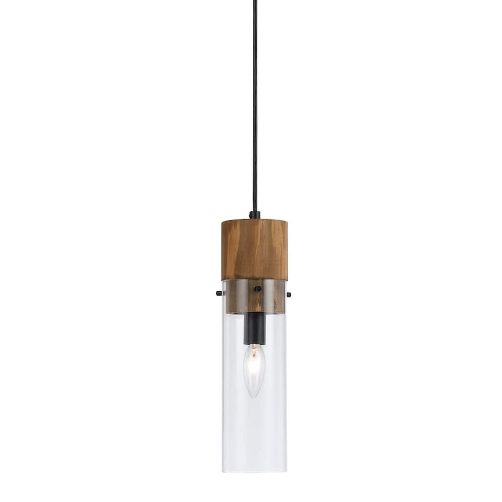 Dark Bronze Pendant Light - 13.5" Glass Shade, E12 Base, 60W, Hardwired - Living Room, Bedroom, Office - 18.04