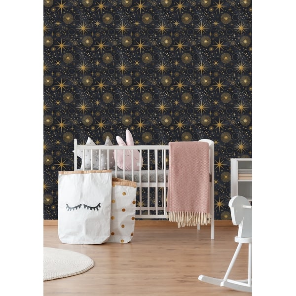 slide 2 of 3, Stars and Circles Peel and Stick Wallpaper