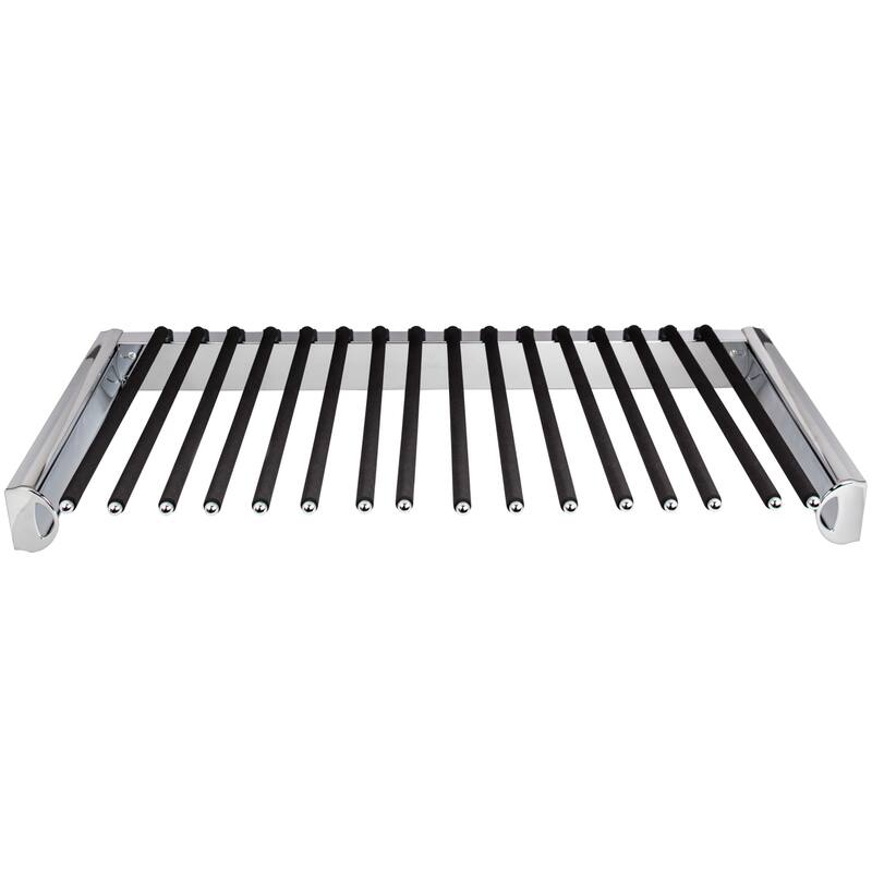 Hardware Resources 16 Hook Pull Out Pants Rack with Full Extension - Polished Chrome