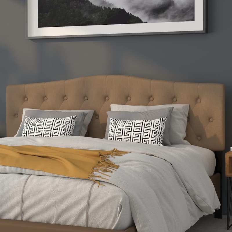 Arched Button Tufted Upholstered Headboard