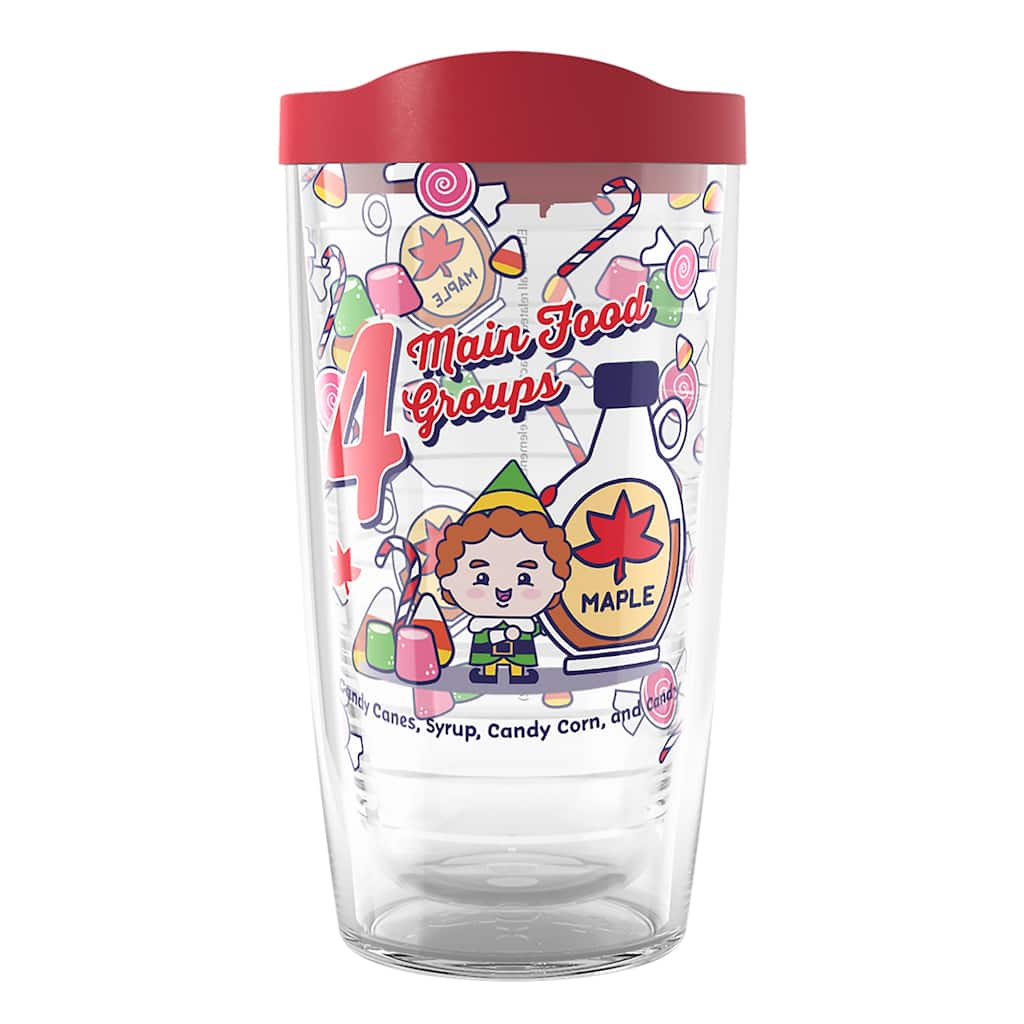 Tervis Elf Christmas Holiday 4 Four Main Food Groups Made in USA Double Walled Insulated Travel Tumbler, Classic