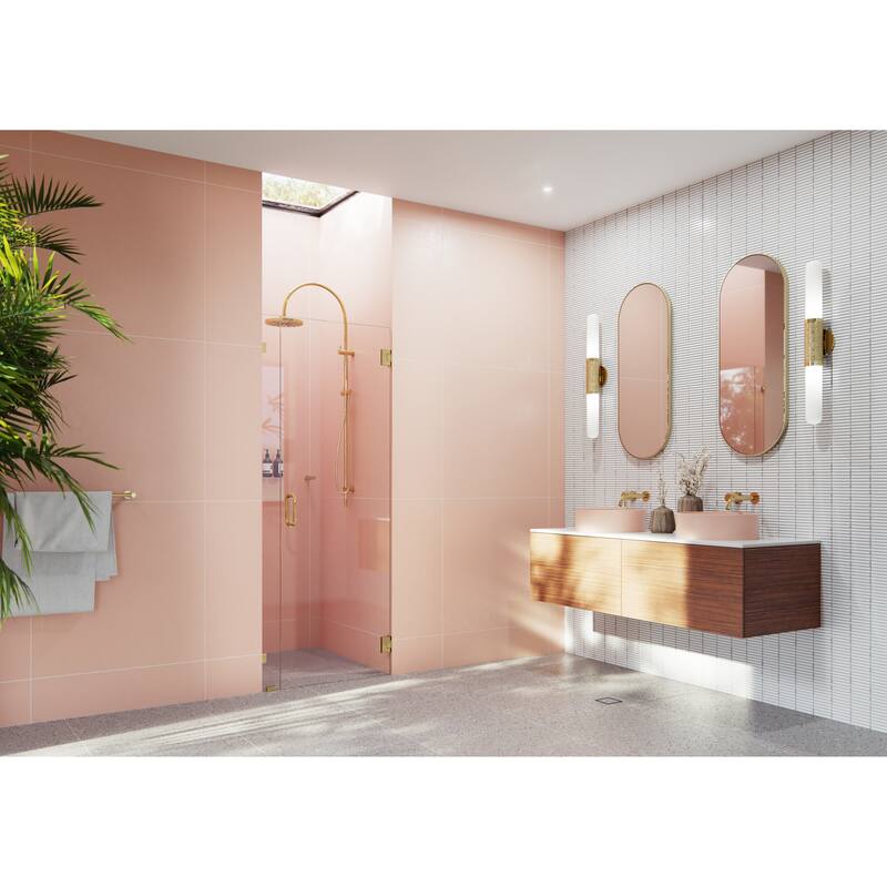 Glass Warehouse 78" x 34.75" Frameless Shower Door- Wall Hinge