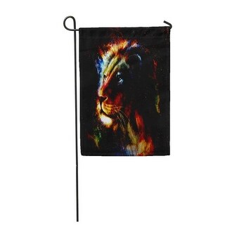 Shop Brown Lion Painting On Abstract Color Profile Portrait Colorful Face Garden Flag Decorative Flag House Banner 12x18 Inch On Sale Overstock 31345649
