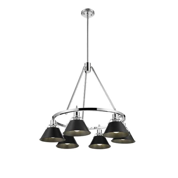 slide 1 of 1, Orwell 6-Light Chandelier in Chrome with Matte Black - Silver