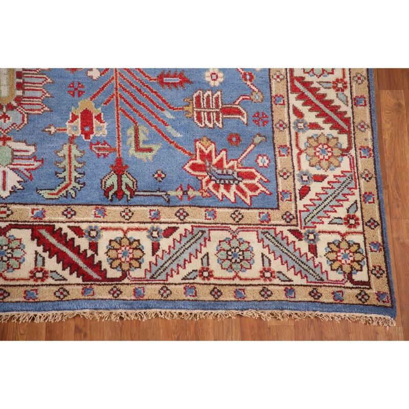 Blue Oushak Oriental Area Rug Wool Carpet - 7'10"x 9'10"
