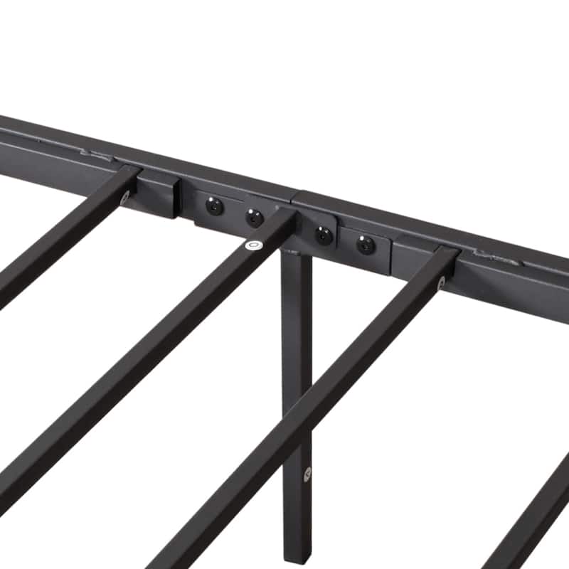 Vintage Metal Bed Frame Heavy Duty Steel Slats