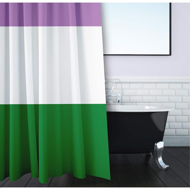 Inclusive Pride Flag Durable Poly Shower Curtain