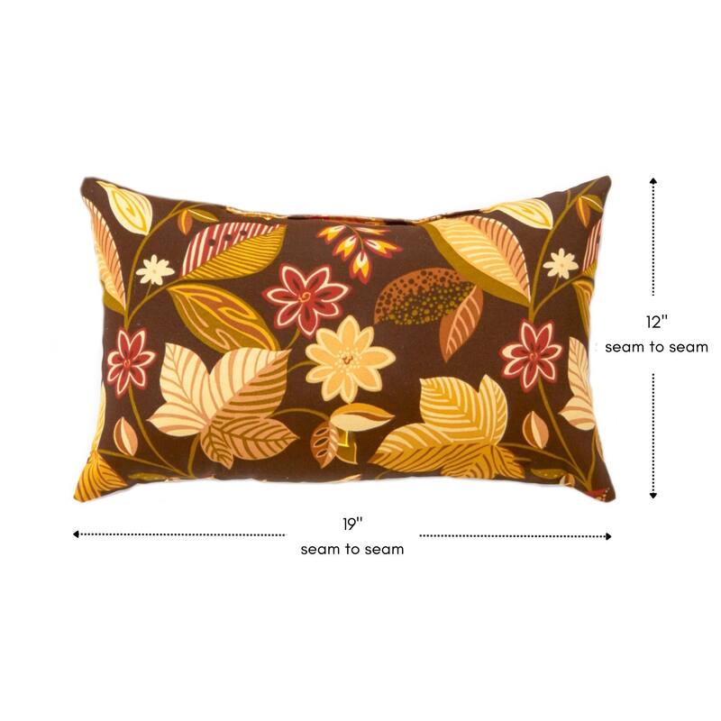 Rectangular Outdoor 12-inch x 19-inch Timberland Floral Accent Pillows (Set of 2)